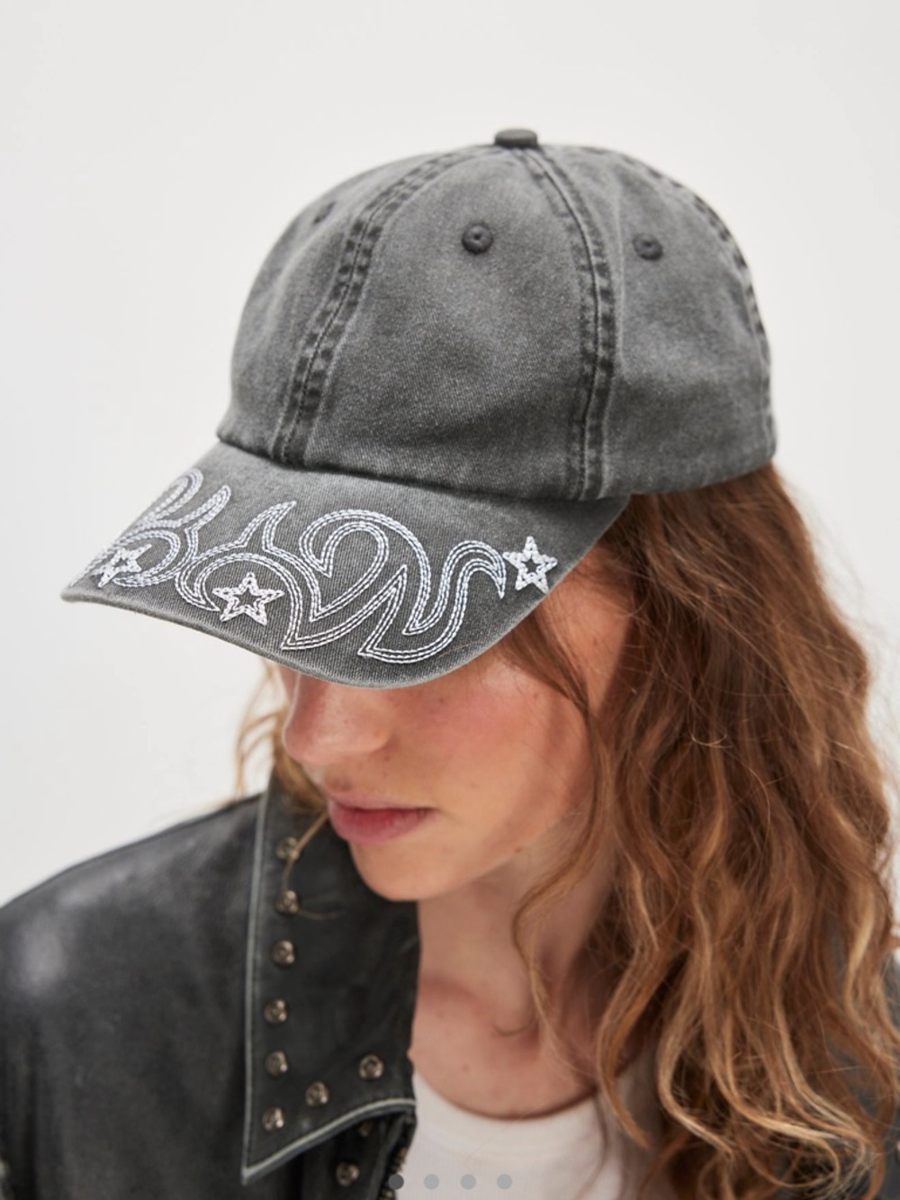 NWOT Free People x Understated Leather Reiko Washed Embroidered Baseball Hat